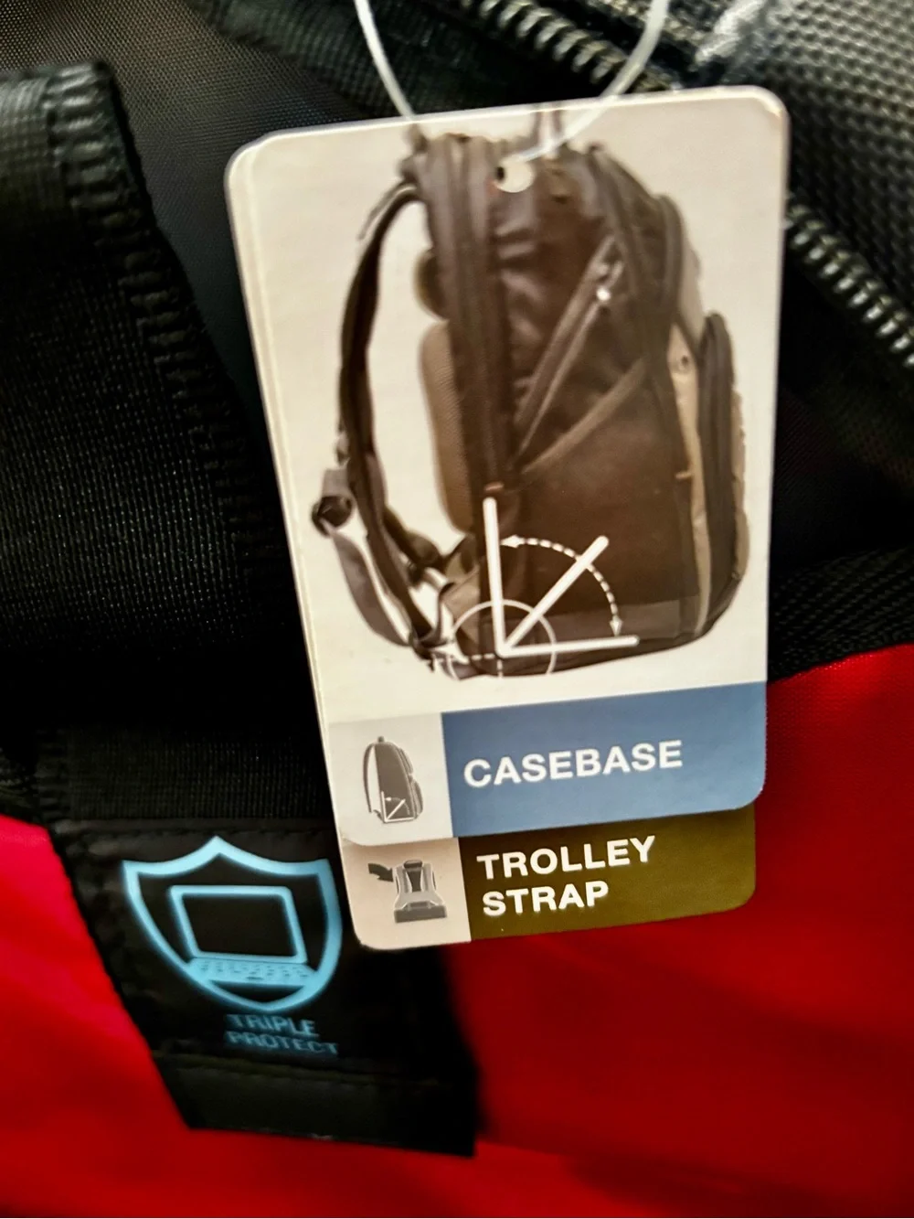 Wenger Pillar Black Laptop Backpack with Trolley Strap and Case base -NWT